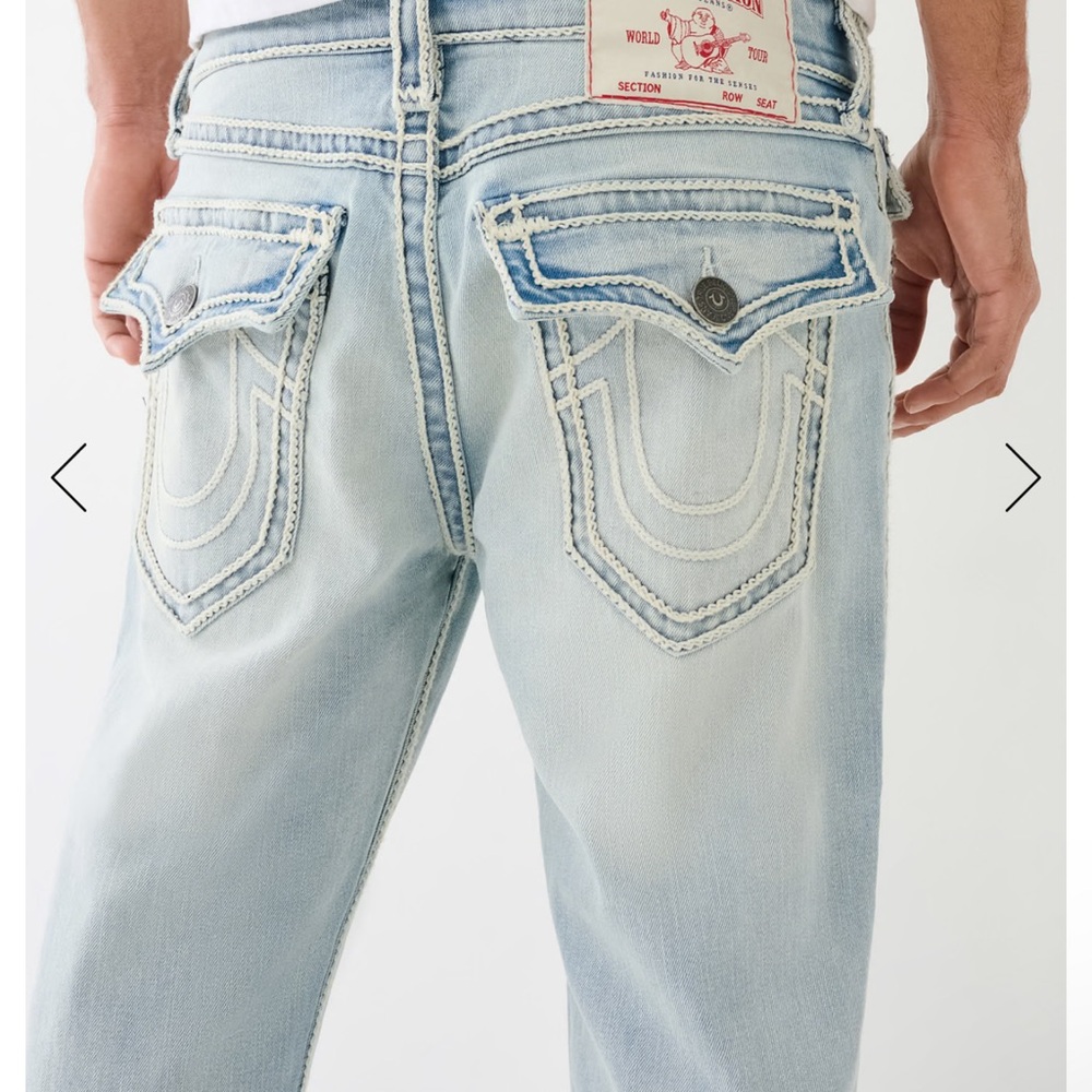 True Religion Ricky rope stitch Flap straight jeans